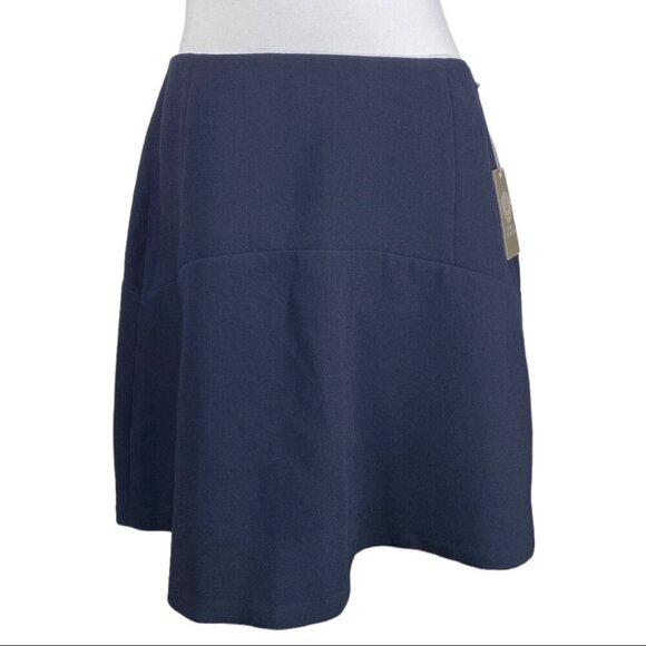Vince Camuto Women's NWT Blue A-Line Old Money Luxury Mini‎ Skirt 10/W32 - Picture 1 of 6